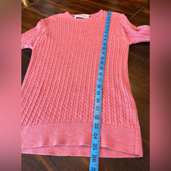 Castle of Ireland Lambswool Sweater Women’s Size M / 40 Pullover Cable Knit Pink - Picture 8 of 9